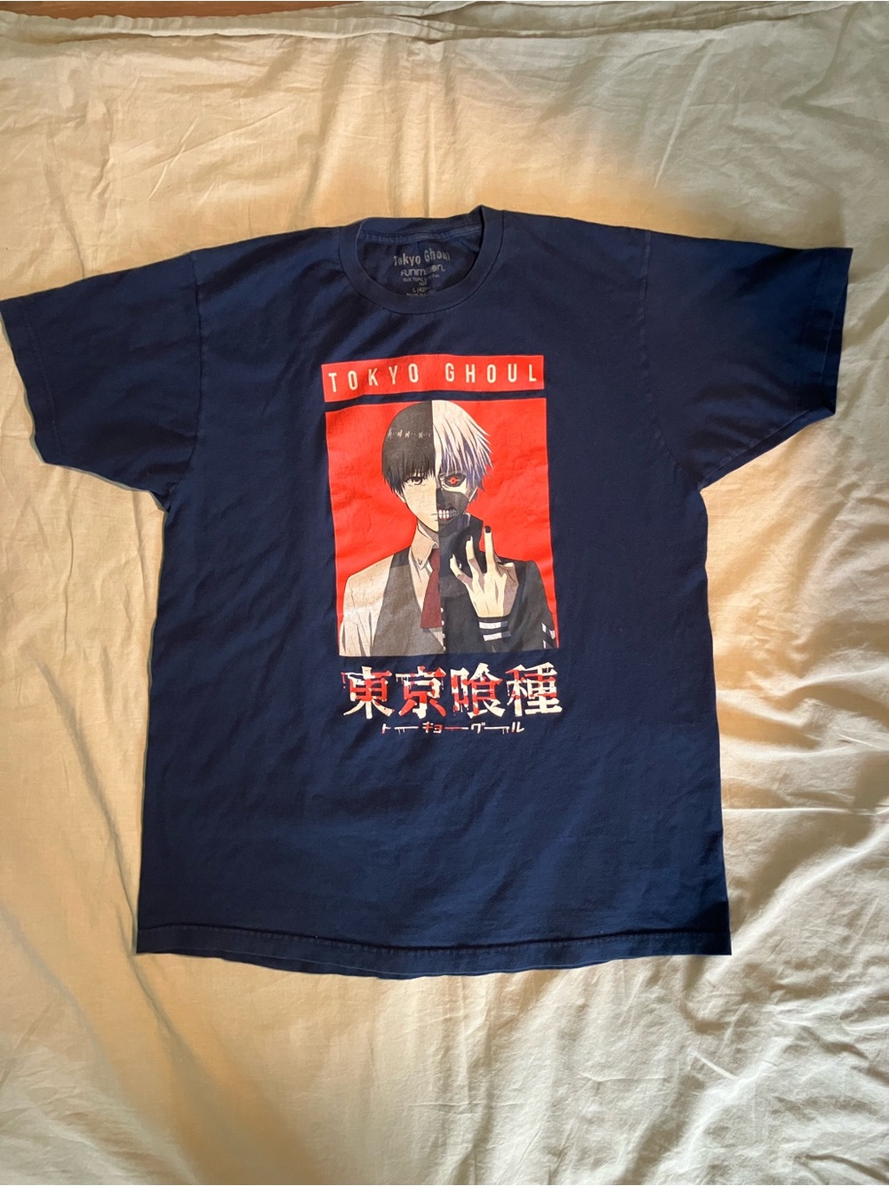 Tokyo Ghoul Kaneki Graphic Tee - Navy Short Sleeve